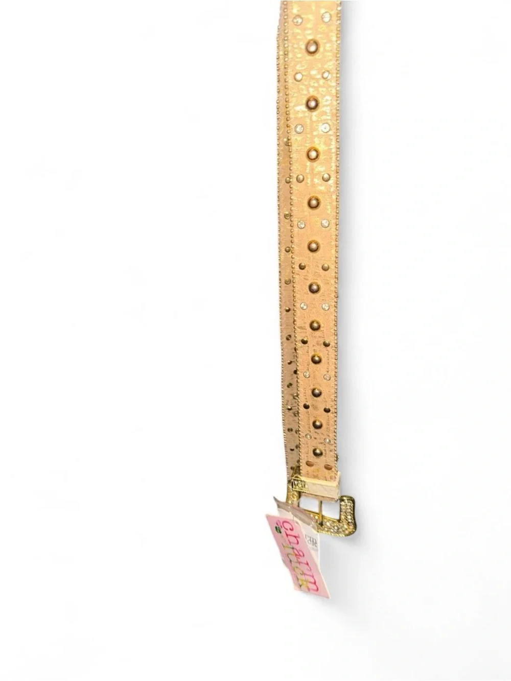 Vintage Y2K Genuine Leather Studded Belt by Charm & Luck | With Tags